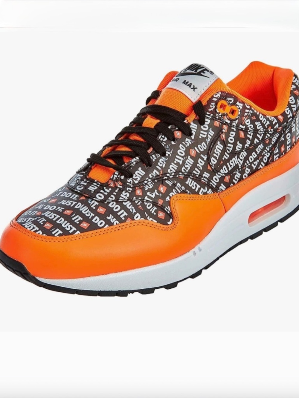 Nike Air Max 1 Just Do It Black/Orange/White Size 11 Men's